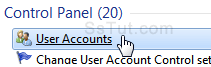 Access user accounts in Windows 7
