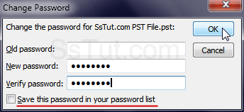 Add password protection to your Outlook PST file