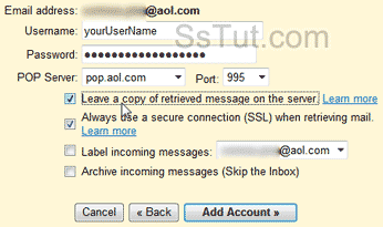Add your AOL email account to Gmail