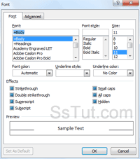 Change default email font dialog in Outlook 2010