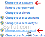 Change your password or another Windows user's