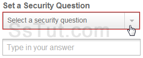 Choose a security question and secret answer