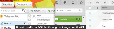 Classic and new version of AOL Mail (2011 / 2012)