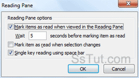Configure read-unread settings in Outlook 2010