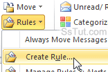 Create new rule in Outlook 2010