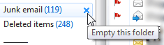 Empty spam folder from Windows Live Mail