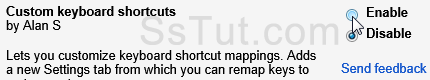 Enable custom keyboard shortcuts in Gmail