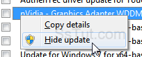 Hide patches from in Windows Updates