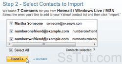 Import contacts from Hotmail to Yahoo Mail