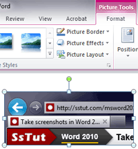 Insert a screen clipping as image in a Word document
