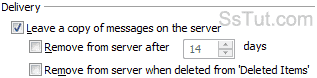 Leave copies of messages on the email server in Outlook 2010