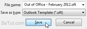 Save an out-of-office message template in Outlook 2010