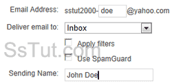 Setup disposable email address and alias sender's name