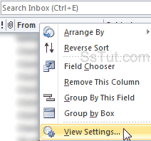 Show or hide columns and email fields in Outlook 2010