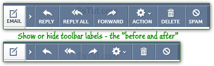 Show or hide labels from toolbar buttons