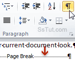 Show page breaks formatting marks in your Word documents