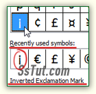 Inverted exclamation mark symbol in Word Special Characters