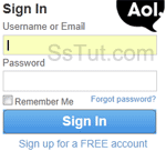 AOL Mail Sign in form