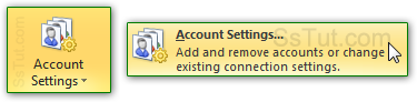 Access your email account settings in Outlook 2010