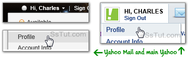 Access your profile from Yahoo or Yahoo Mail