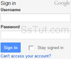 Blank Gmail Sign-in form