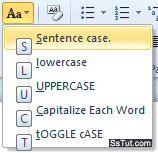 Change case options menu in Word 2010