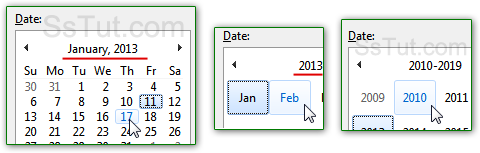 Change the day's date, month, or year in your calendar