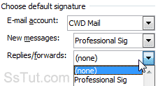 Choose default signature for email accounts in Outlook 2010