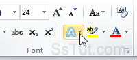 Click on the Text Effects button in MS Word