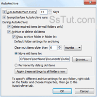 Configure AutoArchive settings in Outlook 2010