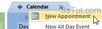 Create a new appointment in a secondary Outlook calendar