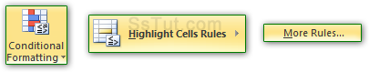 Create a new highlight cells rule in Excel 2010