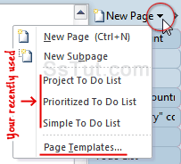 Create todo lists using OneNote templates