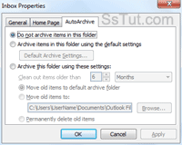 Customize AutoArchive options for an email folder