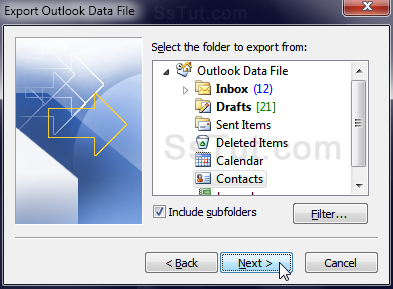 Export Outlook 2010 contacts