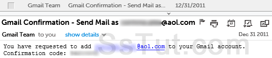 Gmail forward confirmation code