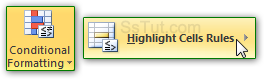 Highlight cells with conditional formatting in Excel 2010
