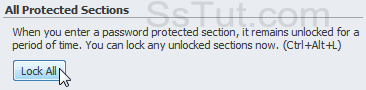 Lock all sections in the current notebook
