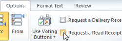 Manually request read receipts in Outlook 2010