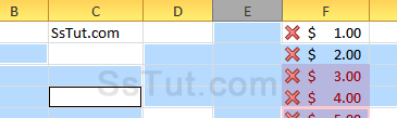 Non-sequential selections of columns, rows, and ranges