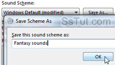Save modified sound scheme in Windows 7