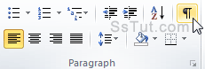 Show paragraph symbols and formatting marks in Word 2010