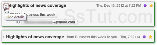 Show or hide basic headers in Yahoo Mail