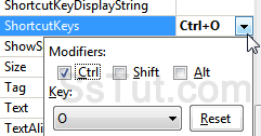 Standard keyboard shortcut keys in Visual Studio menu editor