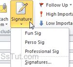 Switch signature picker dropdown in Outlook 2010