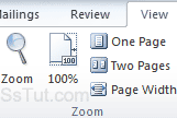 Zoom buttons in Word 2010 Ribbon
