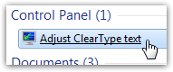 Click "Adjust ClearType text" in the start menu